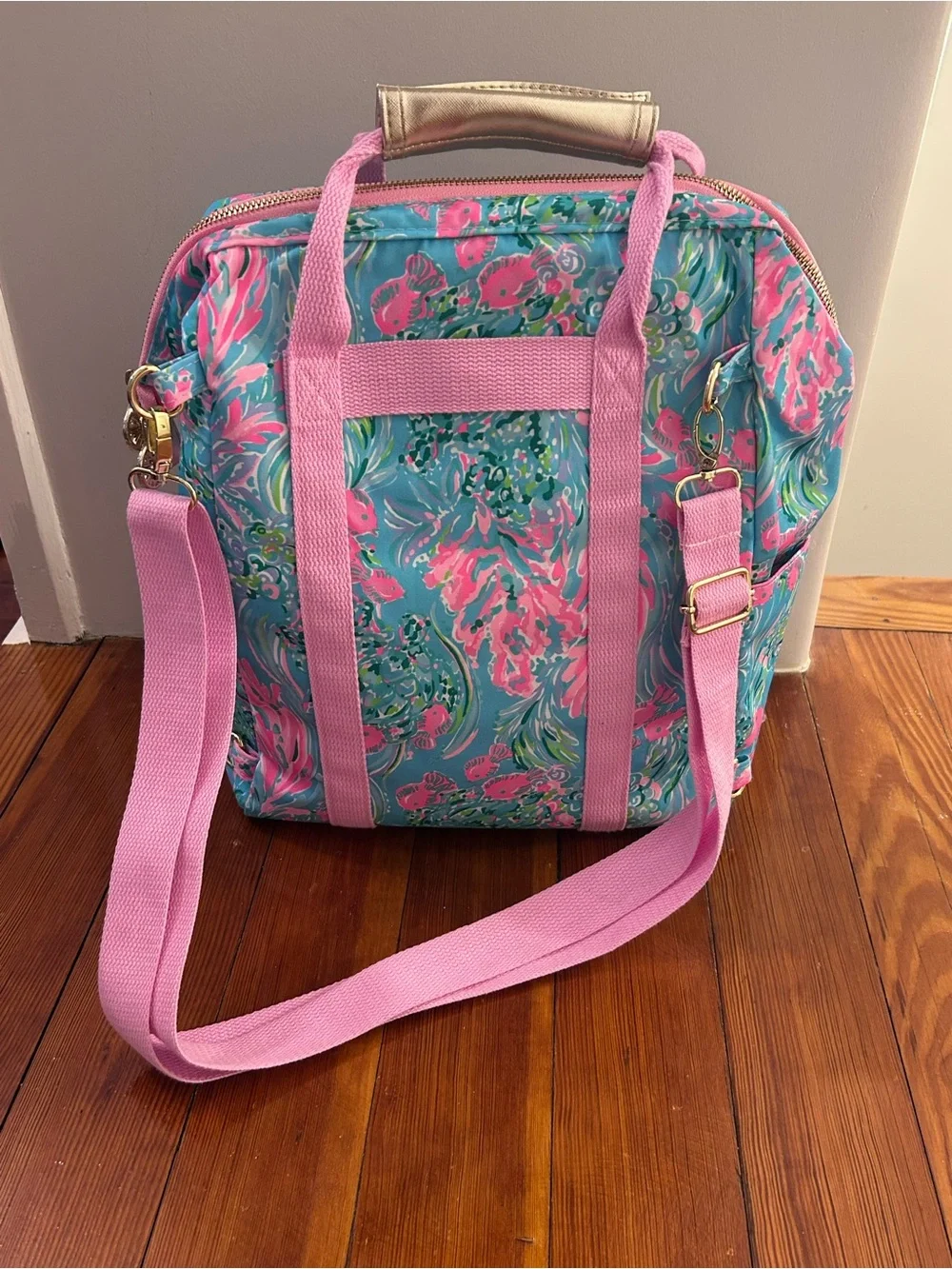 Lilly Pulitzer Insulated Backpack Cooler ‘Best Fishes’ Pink Convertible